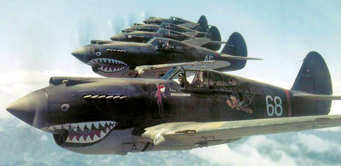 The first flight of the Curtiss Aircraft Company's P-40 Warhawk fighter plane
