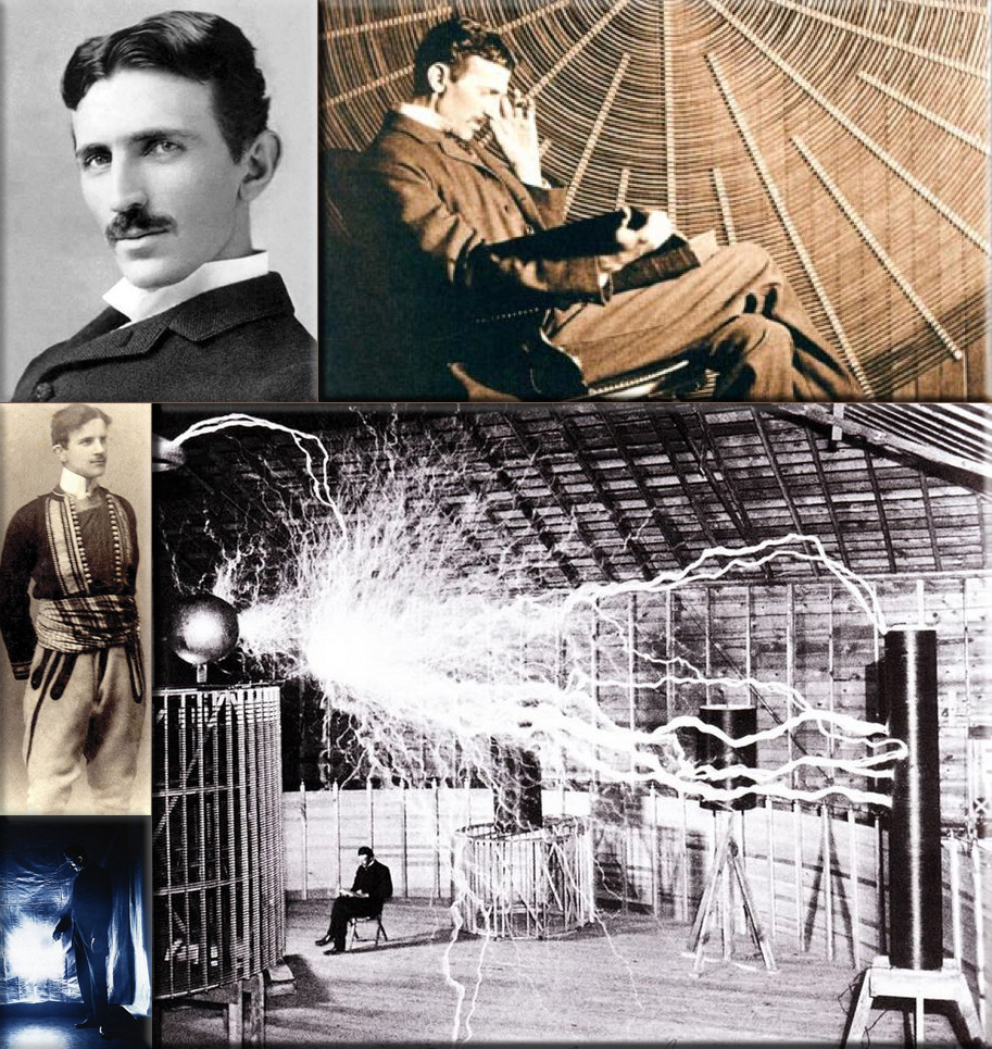 Nikola Tesla exposed his six (6) new inventions including motor with onephase electricity