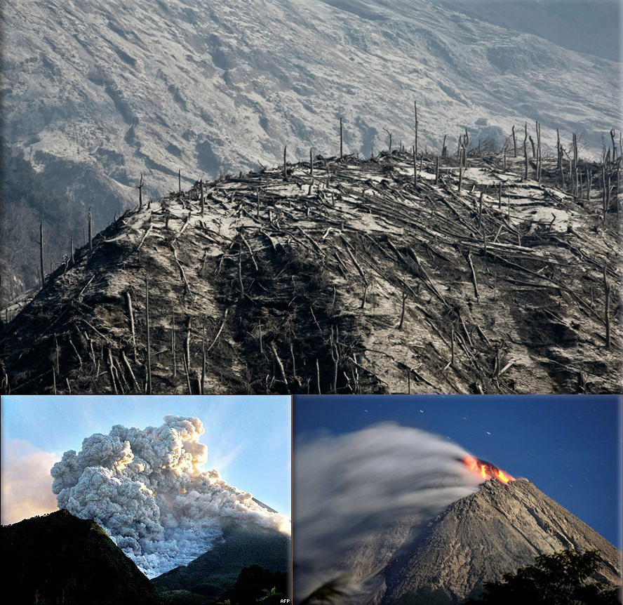 Mount Merapi in Central Java, Indonesia, begins over a month of eruptions