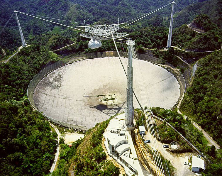 Arecibo Observatory in Arecibo, Puerto Rico, with the largest radio telescope ever constructed, officially opens