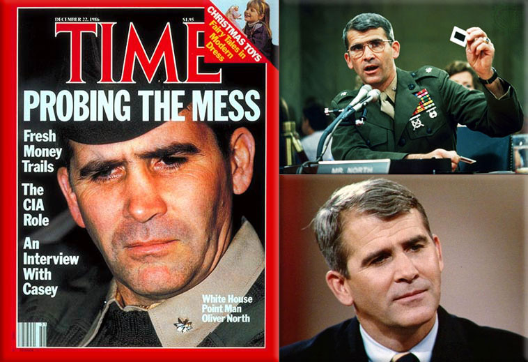 Iran-Contra Affair: Lieutenant Colonel Oliver North, December 22, 1986; Oliver North testifying at the Iran-Contra hearings in Washington, D.C., 1987