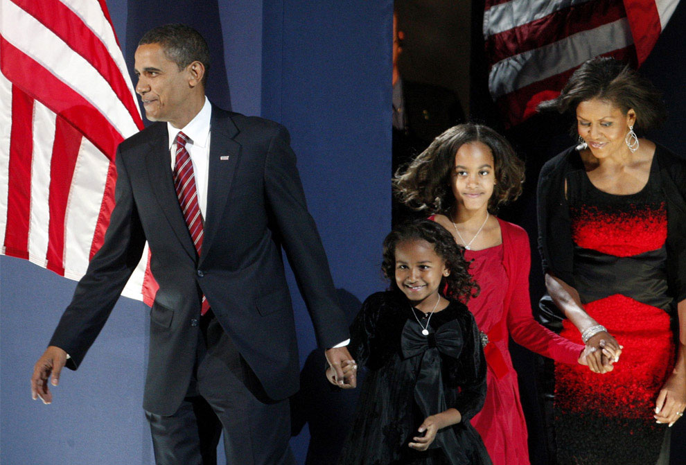 Barack Obama becomes the first African-American to be elected President of the United States
