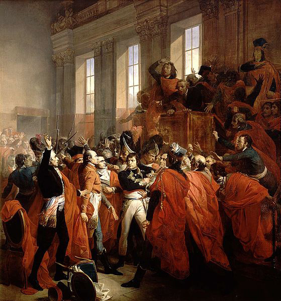 Napoleon Bonaparte leads the Coup d'état of 18 Brumaire ending the Directory government, and becoming one of its three Consuls (Consulate Government)
