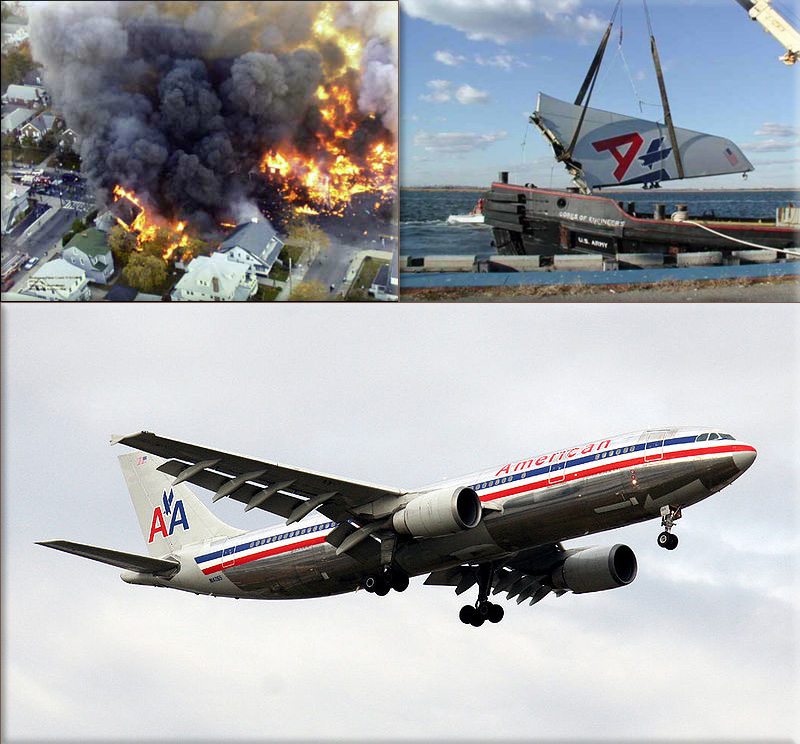 New York City, American Airlines Flight 587, an Airbus A300 en route to the Dominican Republic, crashes minutes after takeoff from John F. Kennedy International Airport, killing all 260 on board and five on the ground