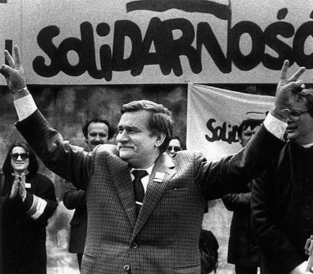 Lech Wałęsa, the leader of Poland's outlawed Solidarity movement, is released after eleven months of internment near the Soviet border