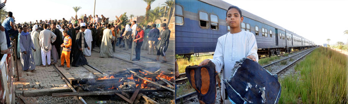 At least 50 schoolchildren are killed in an accident at a railway crossing near Manfalut, Egypt on November 17th, 2012.