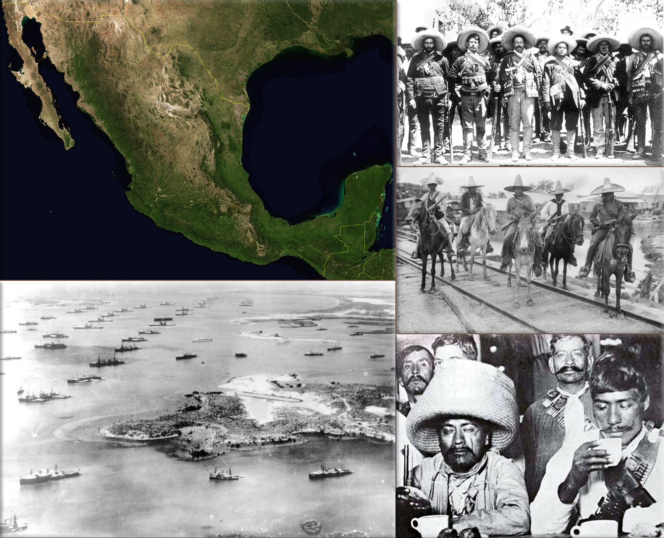 Mexican Revolution Collage: (Spanish: Revolución mexicana) was a major armed struggle that started in 1910, with an uprising led by Francisco I. Madero against longtime autocrat Porfirio Díaz, and lasted for the better part of a decade until around 1920