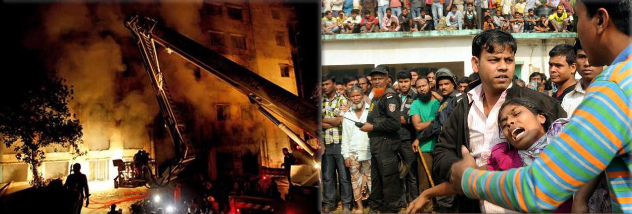 A fire at a clothing factory in Dhaka, Bangladesh, kills at least 112 people on November 24th, 2012.