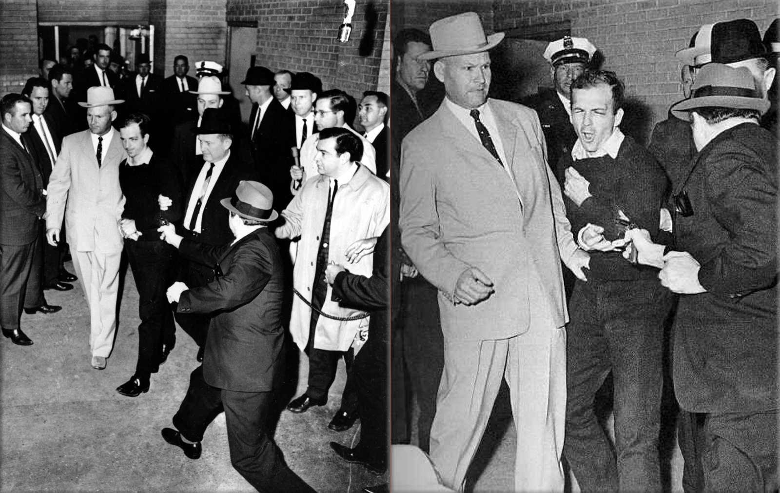 Lee Harvey Oswald is murdered by Jack Ruby in the basement of Dallas police department headquarter