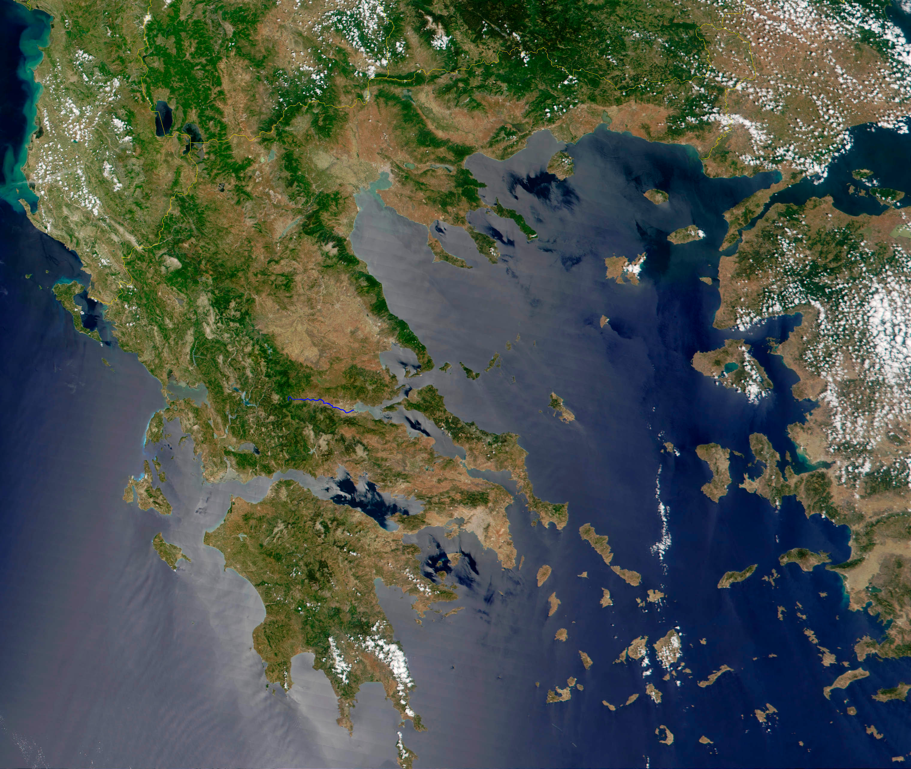 Greece satellite image, credit NASA