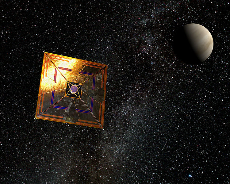 The Japanese solar-sail spacecraft IKAROS passes the planet Venus at a distance of about 80,800 km.