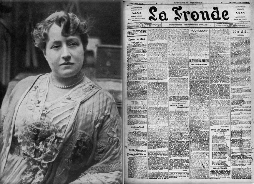 Activist Marguerite Durand founds the feminist daily newspaper, La Fronde, in Paris