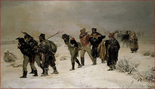 Napoleonic Wars: (1803–15): French invasion of Russia, Retreat and losses, by Illarion Pryanishnikov