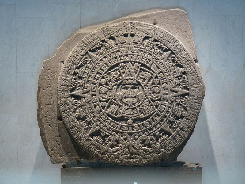 Aztec calendar stone, credit National Museum of Anthropology, Mexico City