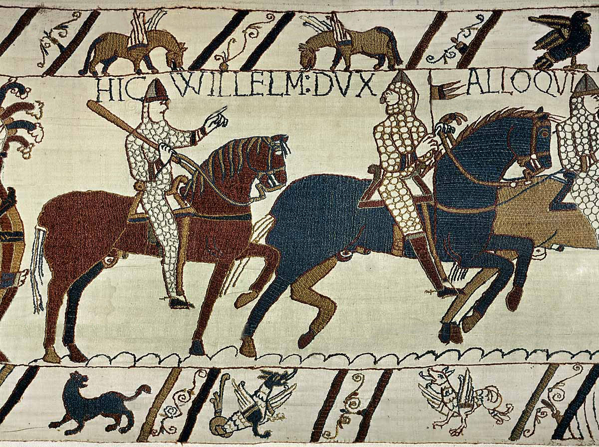 William I of Normandy;</a> Bayeux Tapestry, embroidery - Musee de la Tapisserie, Bayeux, France