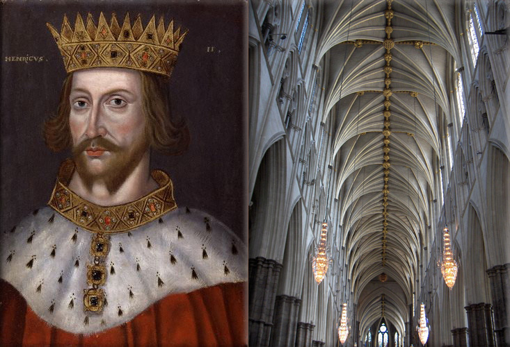 Henry II of England, credit Hornby Castle early Kings and Queens; Westminster Abbey, credit Jessica Neal, Flickr