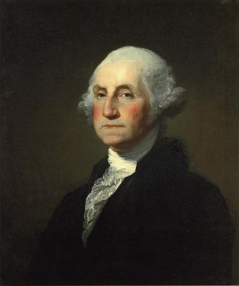 George Washington, 1st President of the United States, Gilbert Stuart Williamstown Portrait; George Washington at Valley Forge, John Trumbull Portrait
