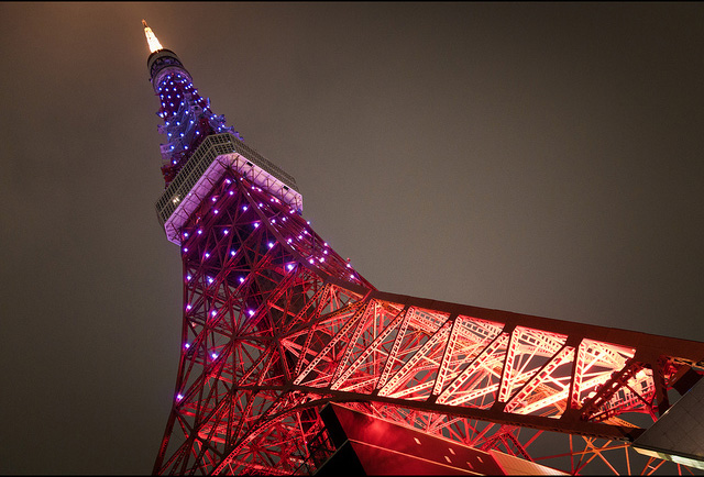 Tokyo Tower, the world's highest self-supporting iron tower, credit Jonathan Fleming, Flickr