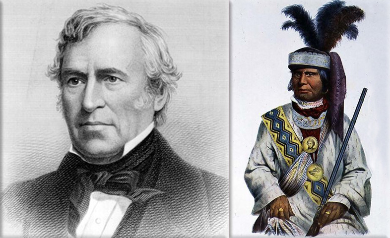 Battle of Lake Okeechobee: portrait of Zachary Taylor, (Courtesy of the National Archives / Newsmakers) and Billy Bowlegs, Seminole leader
