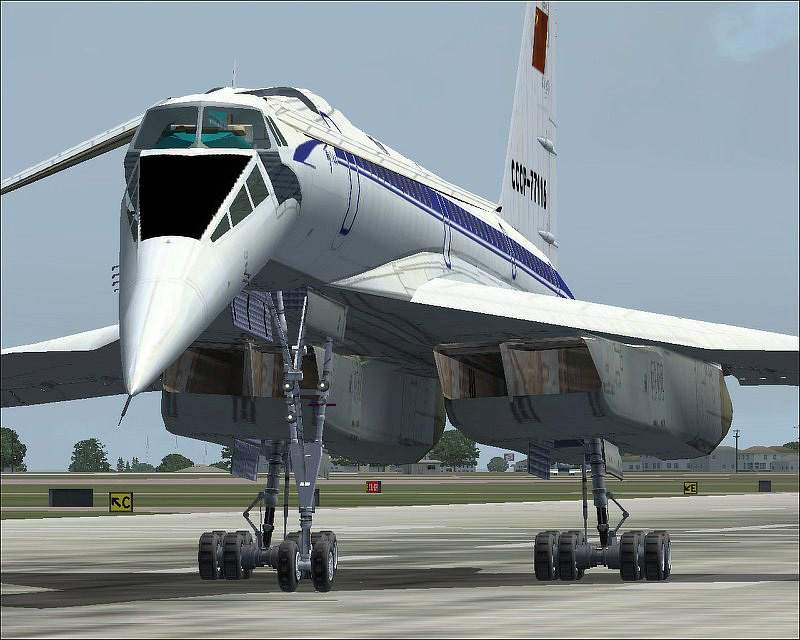 The Tupolev Tu-144 (NATO name: Charger') was a supersonic transport aircraft (SST) and remains one of only two SSTs to enter commercial service, the other being Concorde