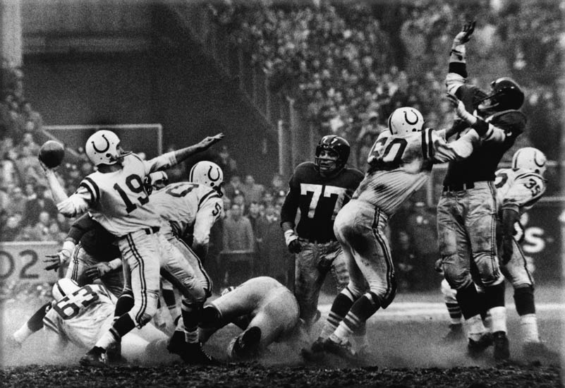 1958 NFL Championship Game</a> - 'Greatest Game Ever Played': the first NFL game ever to go into sudden death overtime, the first game ever to be nationally televised, the game marked the emergence of the NFL into the modern area, immortalized Johnny Unitas as an American sports hero, and launched the rise of the NFL to the top of the United States sports market