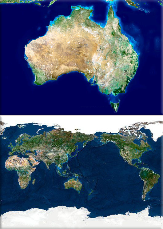 Austrlian satellite; Whole Earth, satellite image, credit Science Photo Library