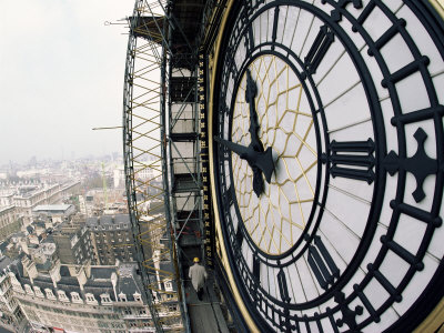 Close-Up of the Clock Face of Big Ben Houses of Parliament Westminster London England